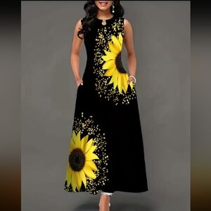 💛 DEAL 💛 Sunflower Maxi Dress with Pockets